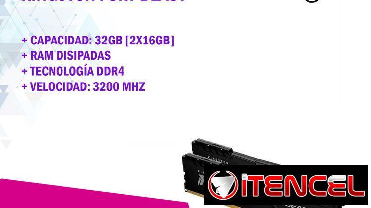 🔥 MEMORIAS KINGSTON BEAST — 32GB DDR4 PARA RENDIMIENTO EXTREMFURY O EN GAMING Y CREACIÓN 🎮