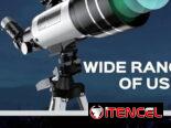 Telescopio astronómico 150X de alta potencia, portátil con apertura de 2.756 in (refractor HD, trípode)