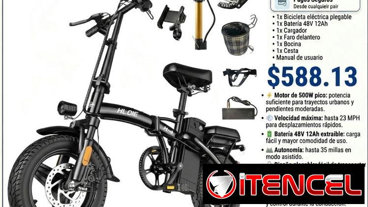 Bicicleta Eléctrica Plegable 14″ 500W Pico 48V 12Ah