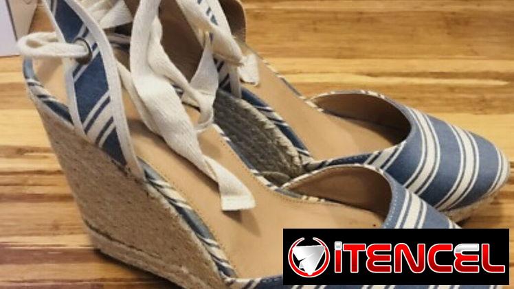Plataformas de saco con estampado de rayas