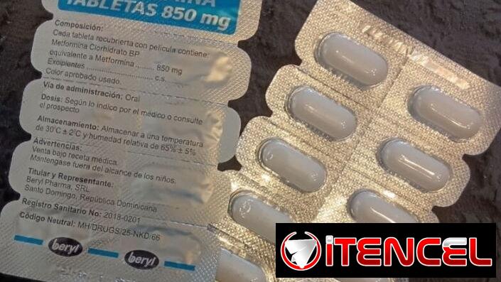 Venta de Metformina. Blíster de 10 cápsulas de 850 mg en 1500 pesos