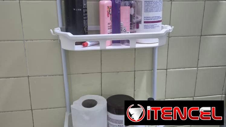 🧴 Organizador de Baño Adhesivo 2 Niveles. Blanco. 12 usd. 📞56249037