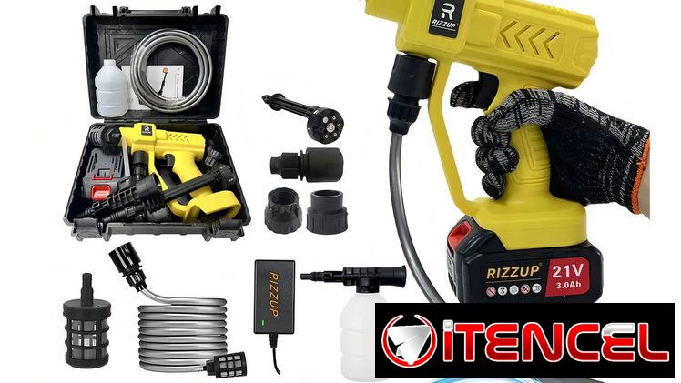 Rizzup® Hidrolavadora Inalámbrica Pistola Portatil Hidro Lavadora Eléctricas