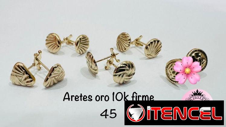 Aretes Oro. LM joyería. Garantía y comprobante de compra. Mensajeria disponible. Aceptamos varios tipos de pagos