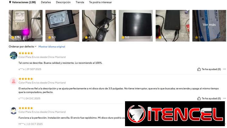 – Caja Disco Duro Externo 3.5″ y 2.5″