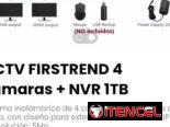 CCTV FIRSTREND 4 cámaras + NVR 1TB. Diseño para exteriores (Certificación IP66). Resolución: 5Mp