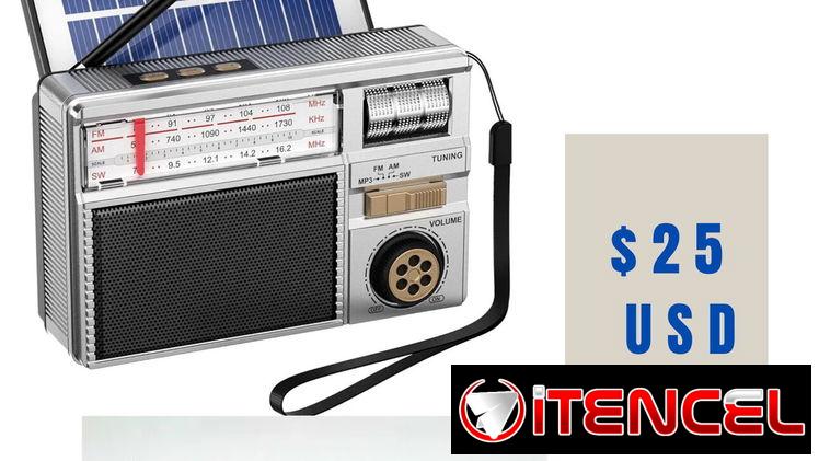 Radios recargables nuevos con panel solar