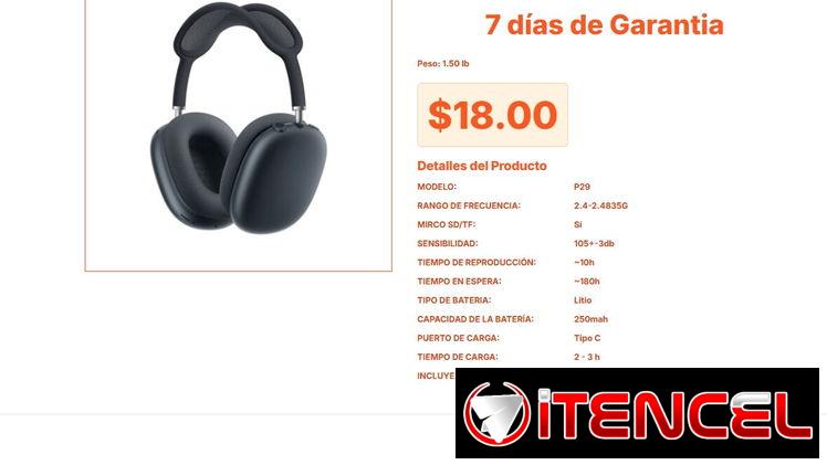 Auriculares P29: Calidad Sonora Garantizada por Solo $18.00 VPT#-0030