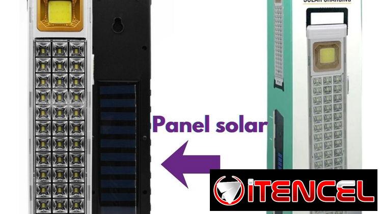 Lámparas LED recargables por corriente y panel solar. Nuevas en caja