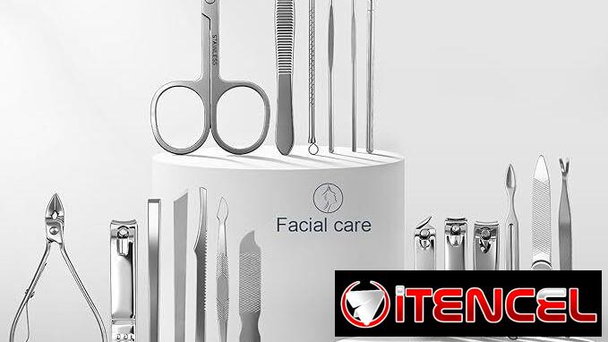 – Kit de manicura Profesional de 19 piezas para profesionales y principiantes.