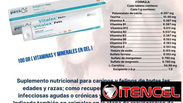 Vitalex 100g Multivitaminas para abrir el apetito en mascotas