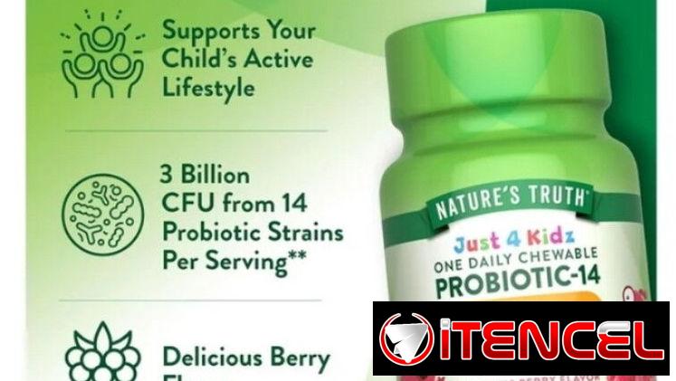 Probióticos tabletas masticables para niños pomo con 30 unidades 20 USD