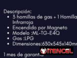 Cocina de 3 hornillas de gas + 1 hornilla infrarroja