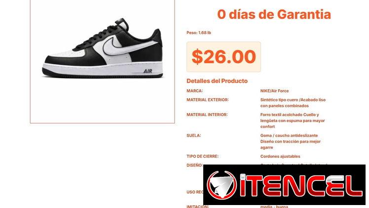 Nike Air Force Negro/Blanco con Diseño Low Top Antideslizante $26 VPT#-0322