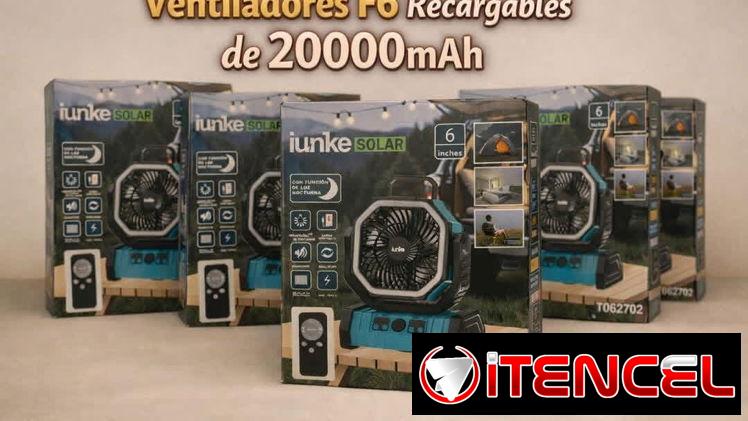 -Ventiladores recargables F6, 20000mAh