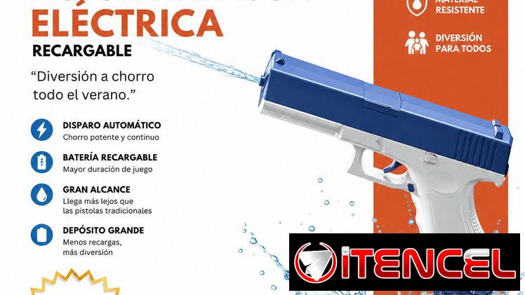 Pistola de Agua Eléctrica Recargable – Diversión a Chorro Todo el Verano | videojuegoshabana.com
