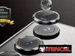 Aros independiente de aluminio y cristal y micas enterizas para iPhone y Samsung (cámaras)