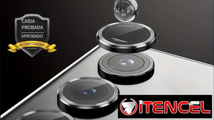 Aros independiente de aluminio y cristal y micas enterizas para iPhone y Samsung (cámaras)