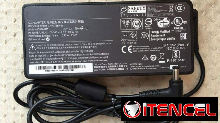 Cargador Portátil para Chicony 19.5V 6.92A 135W A16-135P1A AC Adaptador de Alimentación  53274327