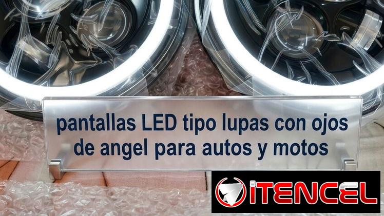 PANTALLAS LED MODERNAS DE 7 PULGADAS  tipo lupas con larga y corta de alta densidad y OJO DE ANGEL INCLUIDO ,💯‼️💯