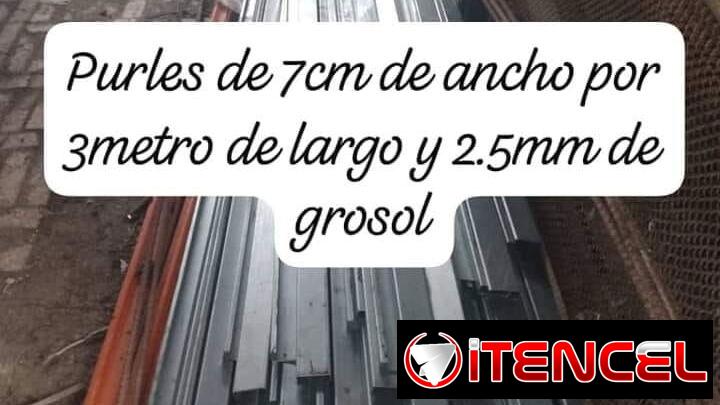 Purles de 3 m de 7 cm de ancho y 2.5 de grosol