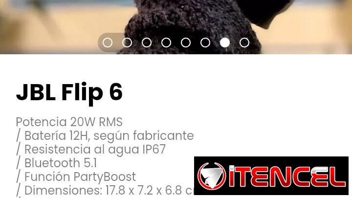 JBL Flip 6. Potencia 20W RMS. Nuevo