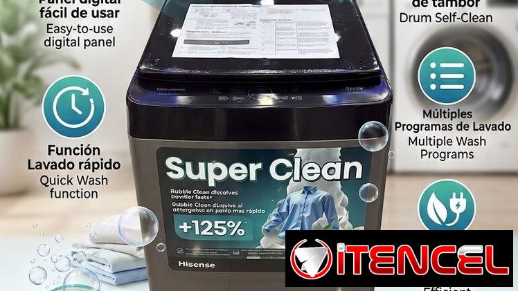 Lavadora Automática 10.5KG Hisense Carga Superior Agua Fría y Caliente Precio $335 USD Transporte Incluido