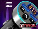 🚗 Cargador Bluetooth 5.0 para Auto 🔊 FM Transmisor Dual USB ⚡ Carga Rápida y Música HD