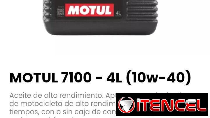 MOTUL 7100 – 4L (10w-40). / Tipo de motor: 4T