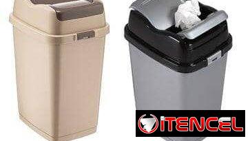 Cesto de basura con seguro a ambos lados de la tapa