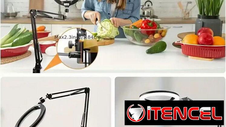 Brazo Articulado con soporte para celular y Aro de Luz led,  grabar videos, selfies precio $50 USD Transporte Adicional