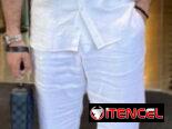 Camisas,pantalones, de la ropa de lino y sandalias prácticas 58547627