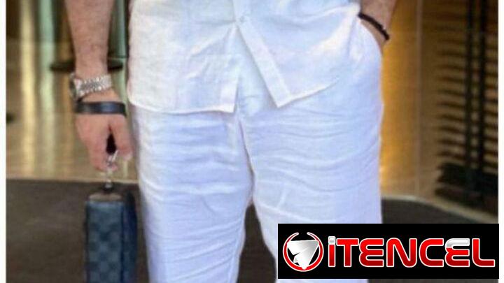 Camisas,pantalones, de la ropa de lino y sandalias prácticas 58547627