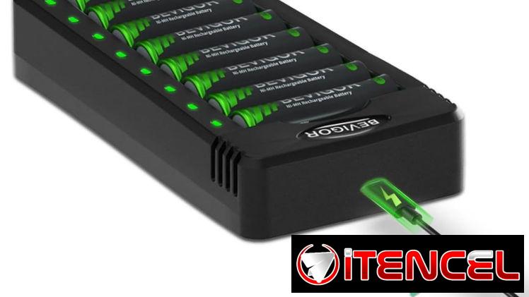 – Cargador inteligente BEVIGOR  8 baterias recargables incluidas(4AAA+4AA)