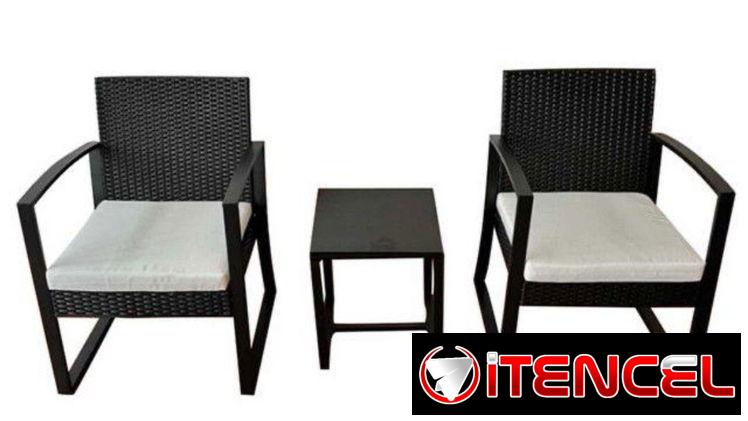 Juego de terrazas de mimbre