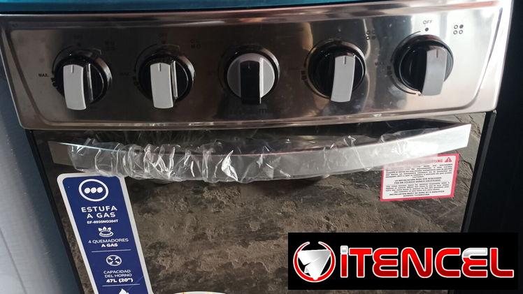 Cocina gas horno, Premier, 4 hornillas, magneto, tapa de cristal -mensajería gratis