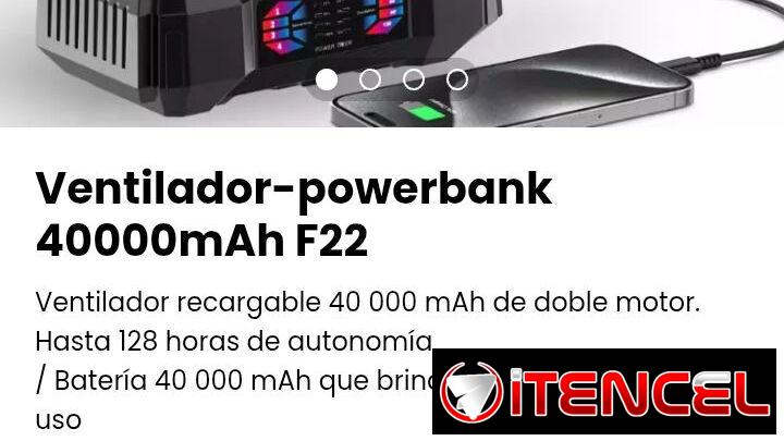 Ventilador-powerbank 40000mAh F22. Nuevo