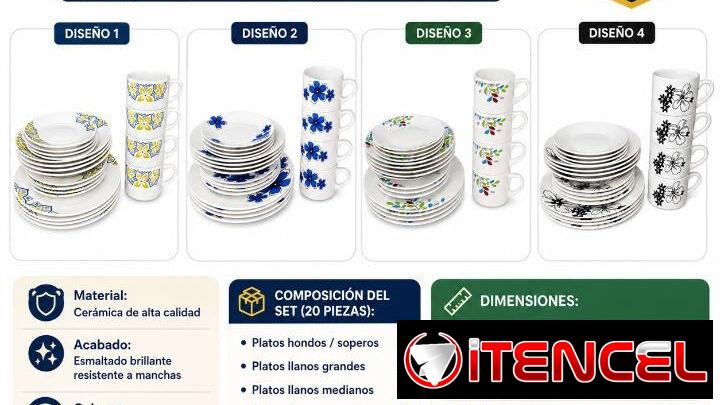 20 PCS JUEGO DE VAJILLA