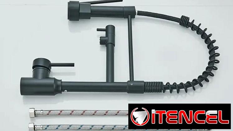 Llave mezcladora de fregadero negra