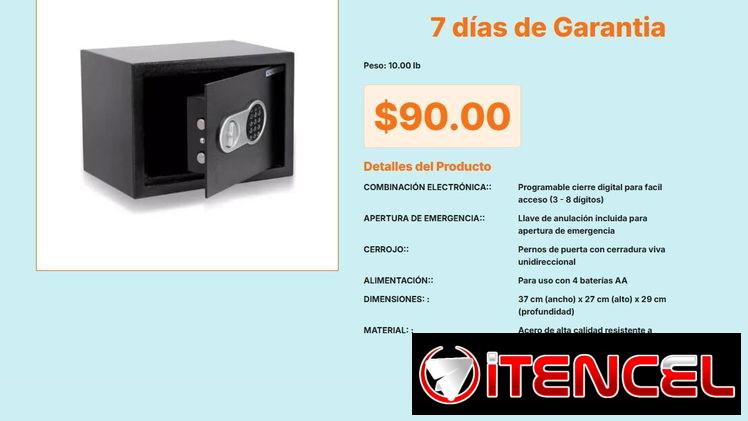 Caja Fuerte Digital 16L Cierre Programable Royal, Caja Digital 37x27x29 Royal 16L Acero Resistente VPT#-0501