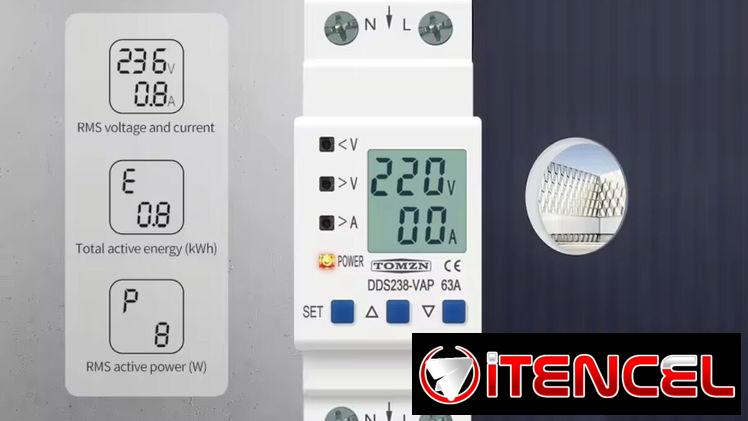 Protector de Voltaje 110/220v 63A 50/60Hz Ajustable y con lector de KWH