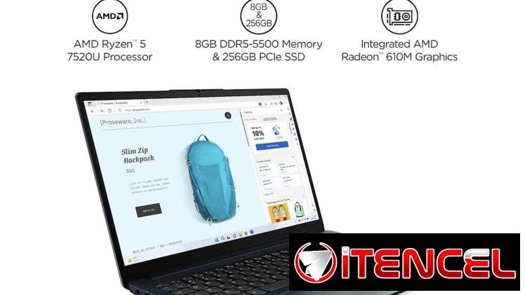 UFF!!_LAPTOP LENOVO 15.6” FULL HD|MICRO AMD RYZEN 5-7520U|8GB RAM LDDR5 + 256GB SSD M.2|WIFI/HDMI/USB|SELLADA!!.