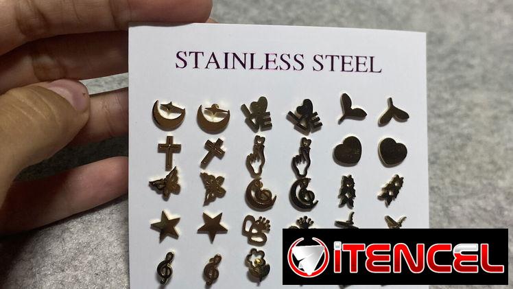 Aretes dorados de acero inoxidable. 400cup el par