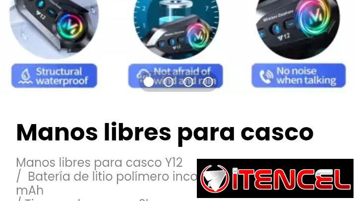 Manos libres para casco Y12. Bluetooth 5.4