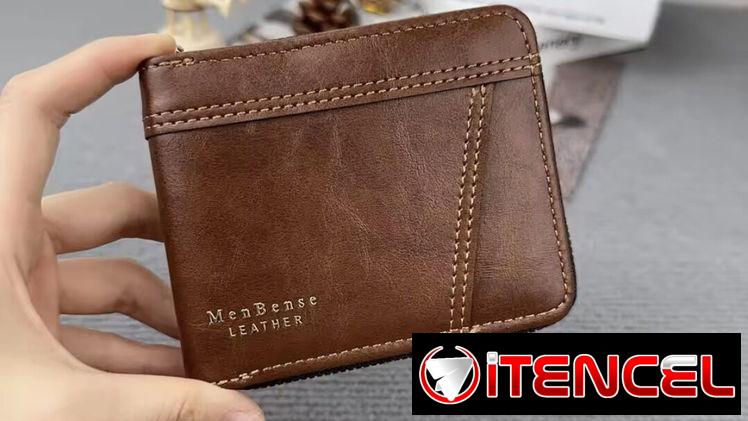 Billeteras de hombre de zipper, compactas