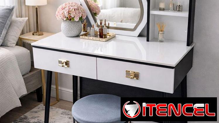 Coqueta/vanity con espejo de luz y banqueta incluída Transporte incluído*