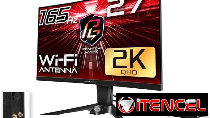 ASRock Monitor curvo para juegos Phantom de 27 pulgadas QHD 2560 x 1440 (2K) 165 Hz bocinas 52815418