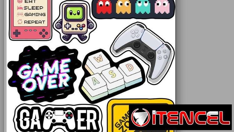 Hoja de pegatinas stickers calcomanías anime videojuegos y gamer