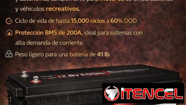 Baterías Dumfume lifepo 4,12.8v 200 ah, BMS integrado. Venta por unidad y por cantidad