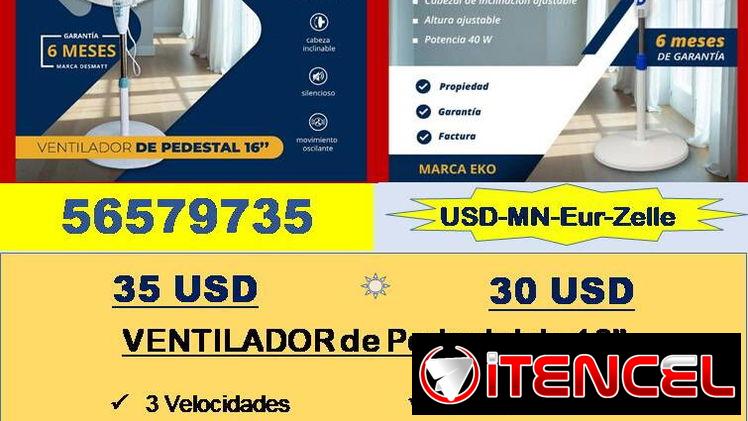 VENTILADORES de Pedestal 16″…tlf 56579735/(USD-MN-Eur-Zelle)/Recogida en Marianao/Garantía 6m/Tpte (Costo Adicional)